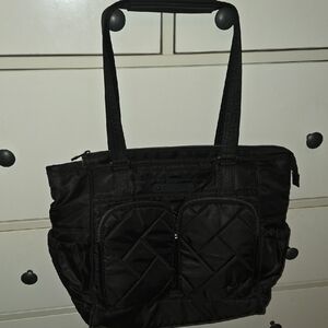 LUG TROTTER Black Quilted Tote Bag